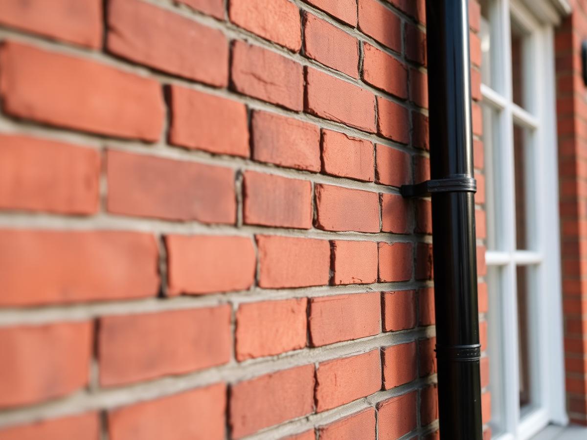 Restored Victorian brick wall after damp treatment